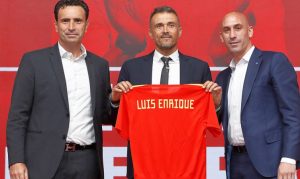 Luís Rubiales presentó a Luís Enrique como nuevo seleccionador esta mañana.